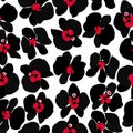 Black Orchid, seamless pattern