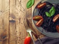 Black organic spaghetti