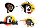 Black and ornage urban music Royalty Free Stock Photo