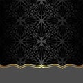 Black ornamental Background with Border for Design