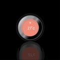 BLACK + OroseVthermostat in misty rose colour with shadow and black backgroundI + Shadow THERMOSTAT