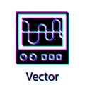 Black Oscilloscope measurement signal wave icon isolated on white background. Vector