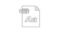 Black OTF file document. Download otf button line icon on white background. OTF file symbol. 4K Video motion graphic