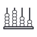 Black outline abacus vector icon. Fully editable education and knowledge stroke symbol Royalty Free Stock Photo