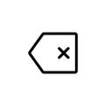 Backspace icon. Delete icon. Cut icon.