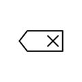 Backspace icon. Delete icon. Cut icon.