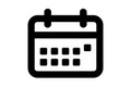 Black Outline Calendar Icon with Partial Grid and Missing Squares date schedule Royalty Free Stock Photo