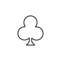 Black outline club poker suit symbol