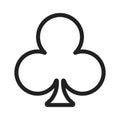 Black outline club poker suit symbol