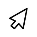Black outline of a computer mouse cursor arrow on a white background pointer Royalty Free Stock Photo