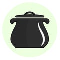 Black outline cooking pot icon