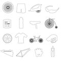 Black outline cycling theme icons set eps10