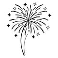 Black Outline Firework Burst Vector for Celebration and Design Projects Royalty Free Stock Photo