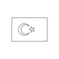 Black outline flag of Turkey.Thin line icon