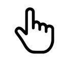 Black Outline Hand Cursor Pointing Upwards Vector Icon Royalty Free Stock Photo