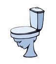 Toilet bowl in the shape of a human head. Vector drawing