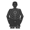 Black outline human target shooting. Vector