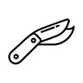 Curved blade utility knife with handle tool cutting Royalty Free Stock Photo