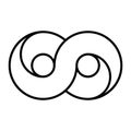 Black outline infinity symbol icon. Concept of infinite, limitless and endless. Simple flat vector design element Royalty Free Stock Photo