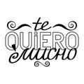 Black outline isolated hand drawn decorative quote in spanish language. Line lettering phrase, handmade print poster on white back