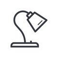 Black outline lamp vector icon. Fully editable stroke