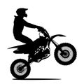 Black outline of a man on a bike