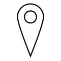 Black outline map pointer. Simple flat vector icon Royalty Free Stock Photo