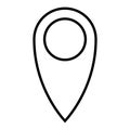 Black outline map pointer. Simple flat vector icon Royalty Free Stock Photo