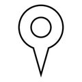 Black outline map pointer. Simple flat vector icon Royalty Free Stock Photo