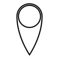 Black outline map pointer. Simple flat vector icon Royalty Free Stock Photo