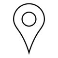 Black outline map pointer. Simple flat vector icon Royalty Free Stock Photo