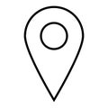 Black outline map pointer. Simple flat vector icon Royalty Free Stock Photo