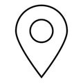 Black outline map pointer. Simple flat vector icon Royalty Free Stock Photo