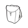 Black outline school bag isolated on white back graound Royalty Free Stock Photo