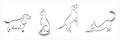 Black outline set of dogs, spaniel, labrador, cats