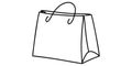 Black outline shopping bag with handles commerce retail Royalty Free Stock Photo