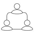 Black outline simple icon of the teamwork or leadership