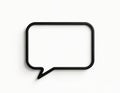 Black outline speech bubble icon on white background. Empty chat box for text. Modern graphic design element template for digital Royalty Free Stock Photo
