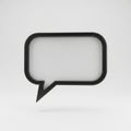 Black Outline of a Speech Bubble with White Inner Area on White Background talk chat Royalty Free Stock Photo