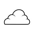 Black outlined cloud icon on a Royalty Free Stock Photo
