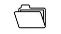 Black outlined folder icon with tab, minimalist vector illustration for documents and file management, flat design on white Royalty Free Stock Photo