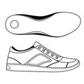 Black outlined sneakers shoe & sole