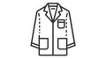 Black outlined vector illustration of a lab coat