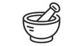 Black outlined vector illustration of a mortar and pestle Royalty Free Stock Photo