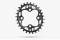 Black oval bicycle chainring against white isolated background Royalty Free Stock Photo