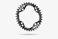 Black oval bicycle chainring against white isolated background Royalty Free Stock Photo