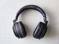 Black Overhead Headphones on White Background