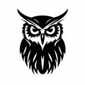 Bold Stencil Owl Silhouette On White Background