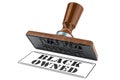 Black-owned businesses stamp. Wooden stamper, seal with text black-owned businesses, 3D rendering