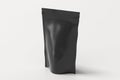 Black packaging pouch mockup for tea, coffee, snack on white background Royalty Free Stock Photo